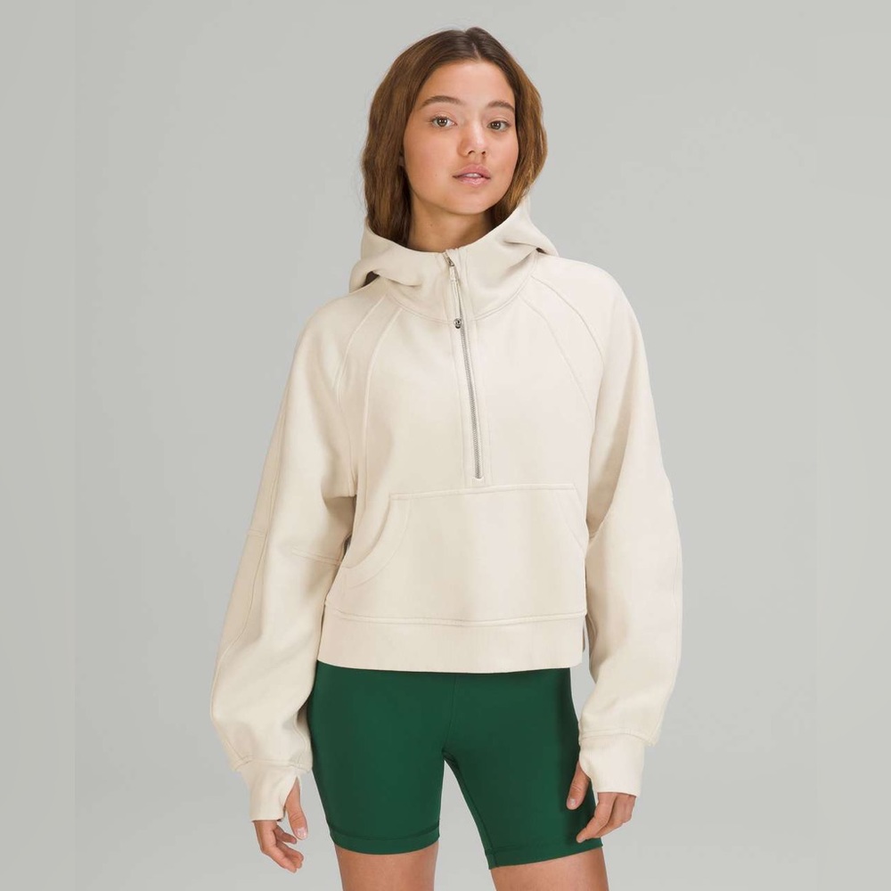 NWT Lululemon Scuba Oversized Half-Zip Hoodie White Opal Size S